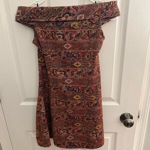Zara Multicolor Off Shoulder Fall Winter Mini Dress